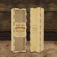 Custom Made Laser Cut & Engraved Wooden Decorative Wine Box, Personalised Plywood/ MDF Name/ Logo Wedding, Birthday, Corporate Wine Bottle Gift Boxes