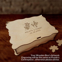 Custom Heart Shape Plywood Puzzle Wedding/ Birthday/ Anniversary Guestbook Set Alternative, Rustic Personalised Name Jigsaw Stationery Decor