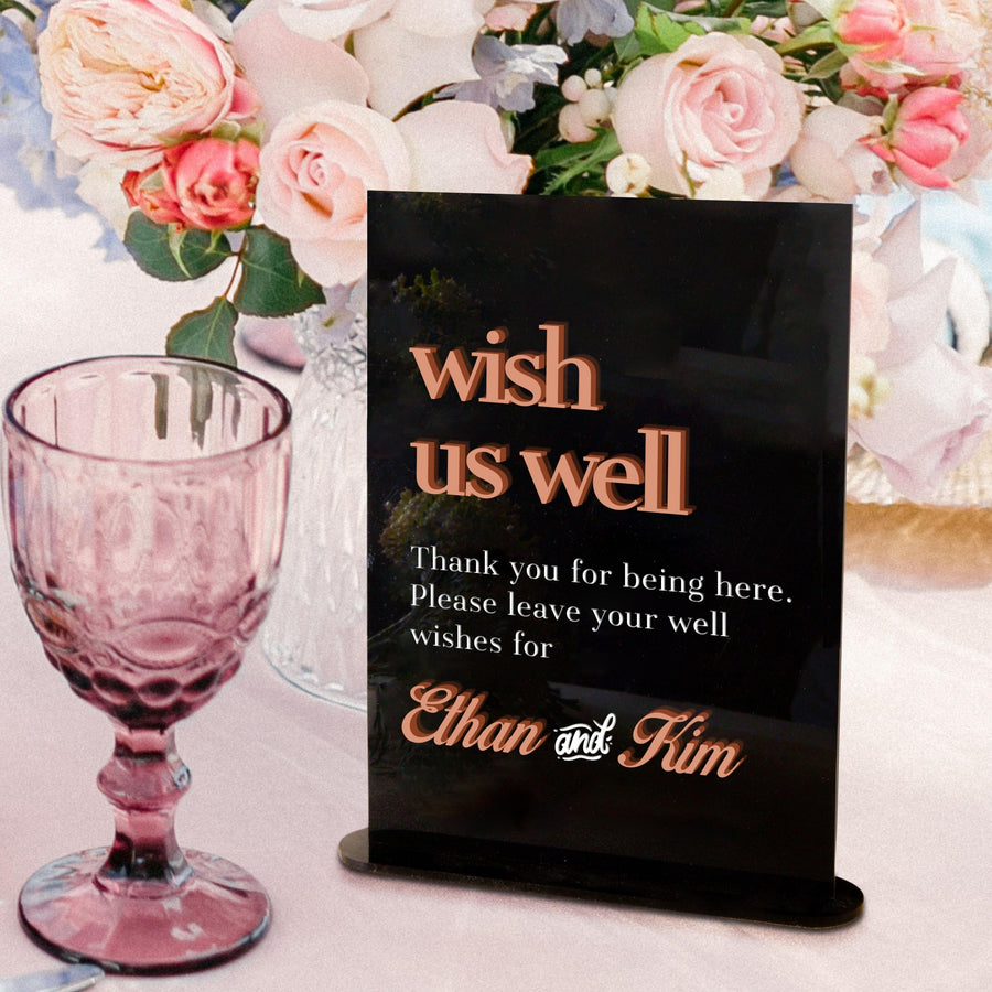 Custom 3D Raised Acrylic & Engraving Polaroid Photo Guestbook Rectangle Sign, Personalised Wedding Wishing Well Memorial Signage Table Decor