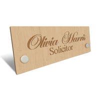 Custom Engraved Standoffs Wooden Desk Name Plate, Personalised Plywood Professional New Job Title Sign, Office Accessory, Title Banner, Job Role Quote Plaque