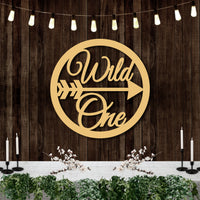 First Birthday Wild One Sign Hoop, Christening/ Baptism Shower, Personalised Laser Cut Event Baby Name Round Signage, Photo Prop Party Decor