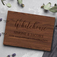 Custom Engraved Wooden Guest Book, Personalised Plywood Alternative/ Traditional Guestbook Keepsake,  Rustic/ Vintage/ Destination Wedding Decor