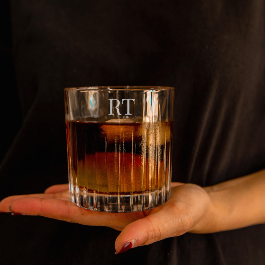 Personalised 310ml Whiskey/ Wine/ Spirits Italian Crystal Glass, Engraved Monogram Scotch Tumbler, Housewarming, Bridesmaid, Groomsmen Gift
