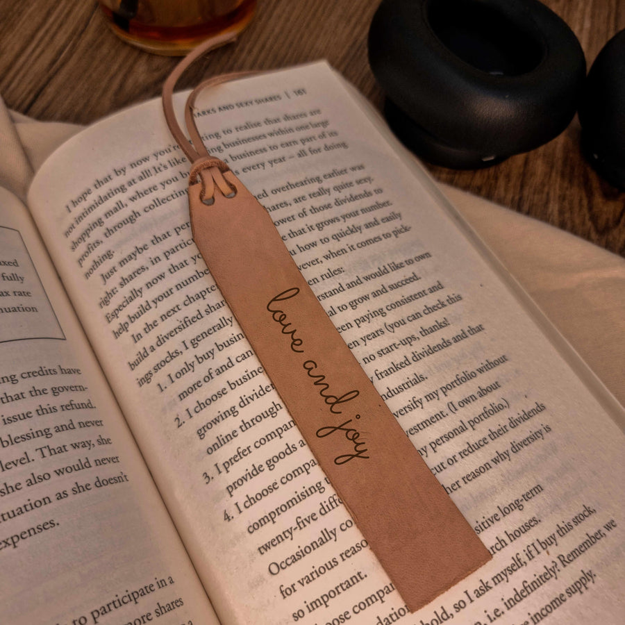 Personalised Rectangular Cowhide Real Leather Bookmark/ Travel Luggage Tag, Monogram Custom Laser Engraved/ Gift for Him & Her/ Father/ Birthday/ Mum