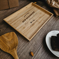 25 x 33cm Personalised Bamboo Wooden Charcuterie Serving Tray, Engraved Platter, catchall tray, Catch Organiser, Desk Accessories